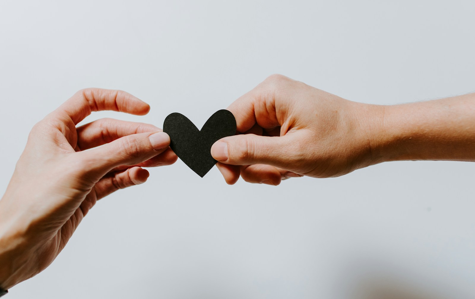Photo by Kelly Sikkema two person holding papercut heart